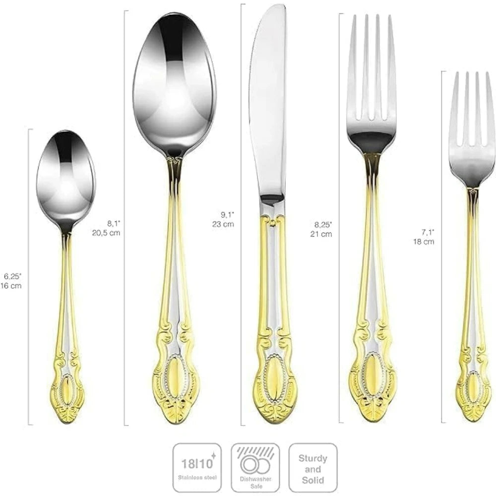 75-Pc Luxury Flatware, w/Storage Case 24K
